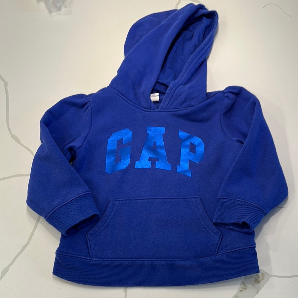 Gap baby girls logo hoodie sweatshirt purple blue size 4T
